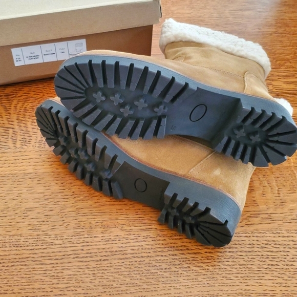 Anthropologie Louise Sherpa-cuffed Ankle Boots - tan - Picture 9 of 15